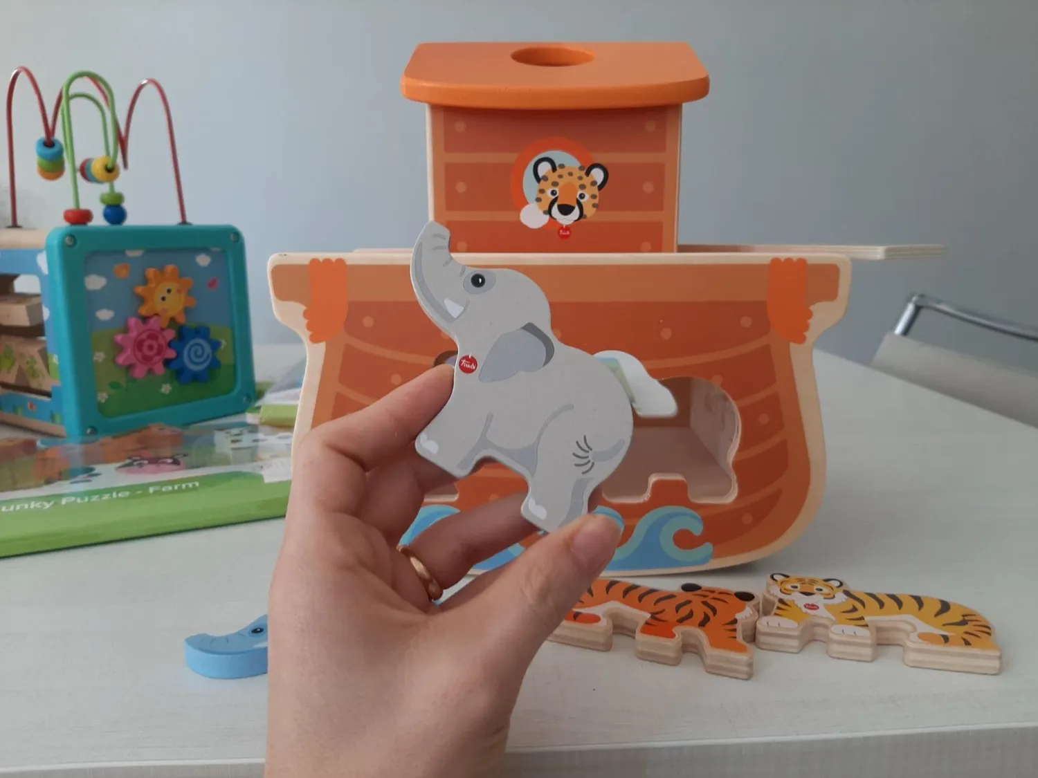 Trudi Sevi 88015 arche de Noé jeu en bois 24 cm animaux