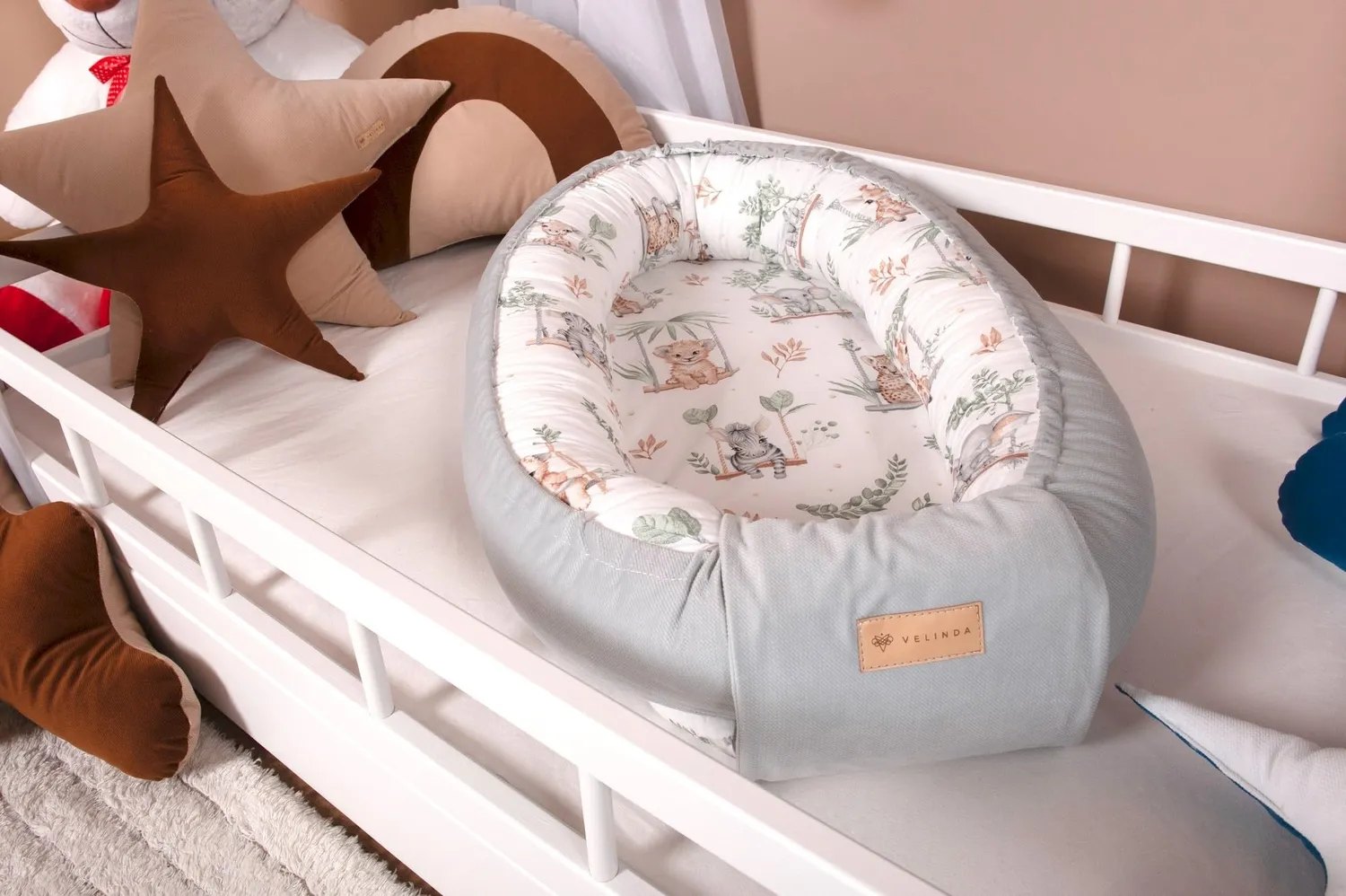 Velinda Cocon Pivoine nid bébé rose clair 0-8 mois