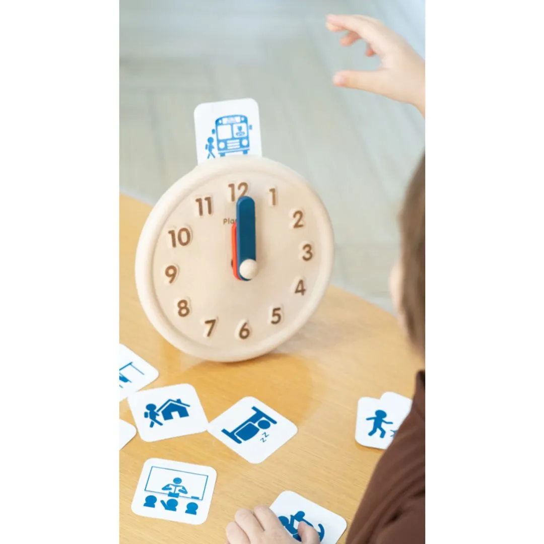PlanToys Activity Clock horloge éducative bois 3 ans