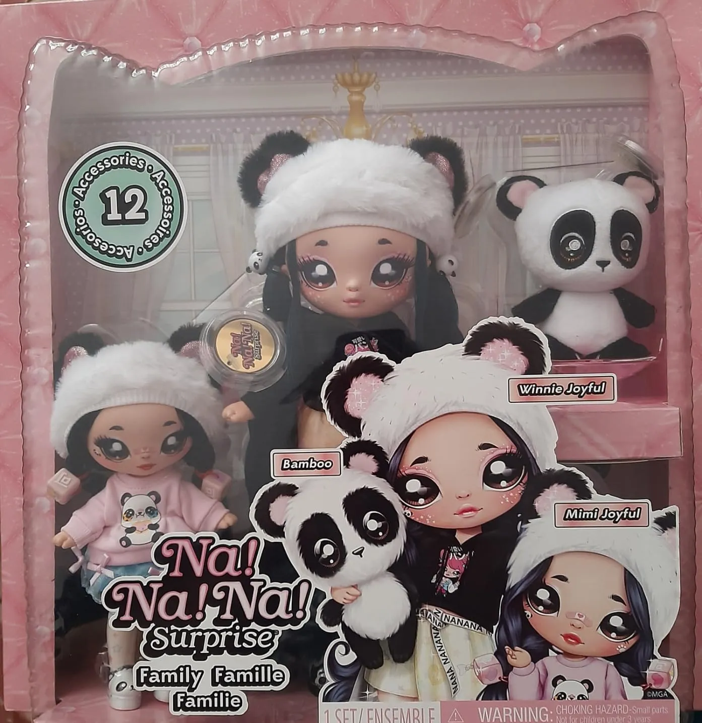 Na Na Na Surprise Family Panda poupées 3 pièces Winnie