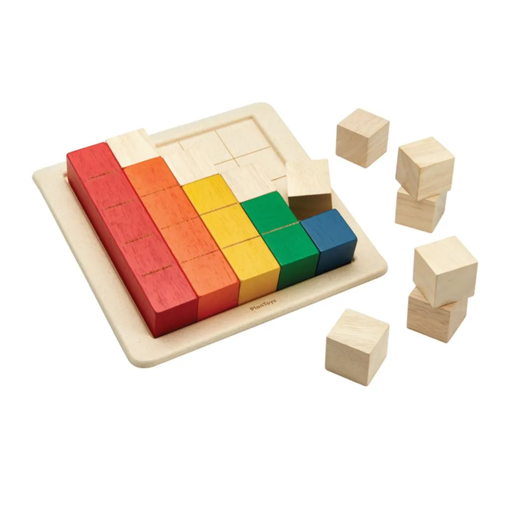 PlanToys Unit Plus Blocs à compter couleur bois 18 mois