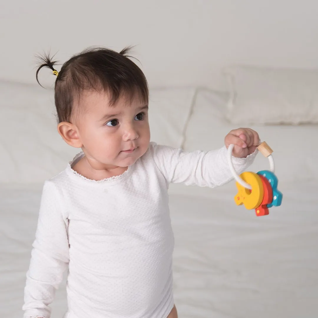 PlanToys Baby Key Rattle hochet clés bébé bois 0-6 mois