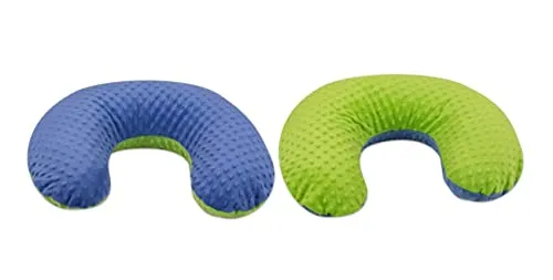 Velinda Minky Forme en C coussin allaitement bleu-vert