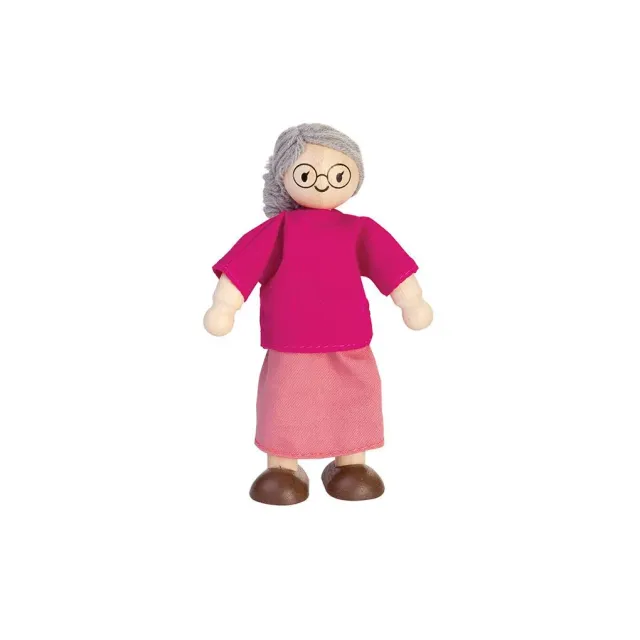 PlanToys Grand-mère figurine maison poupée peau claire