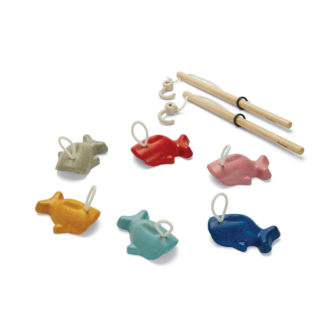 PlanToys Fishing Game jeu de pêche bois 6 poissons