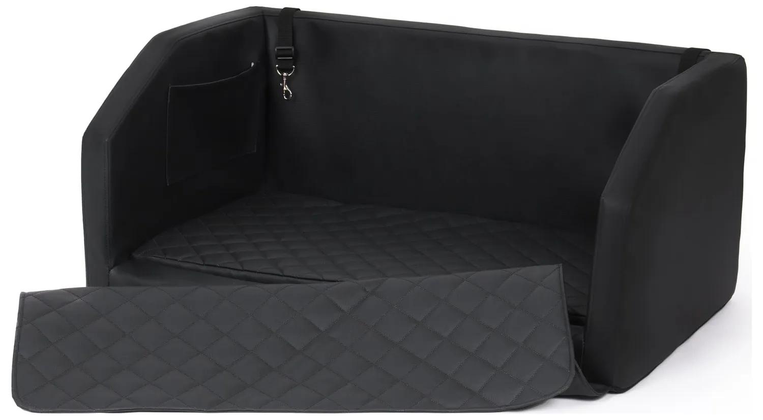 Velinda lit de coffre transporteur chien noir 90x55 cm