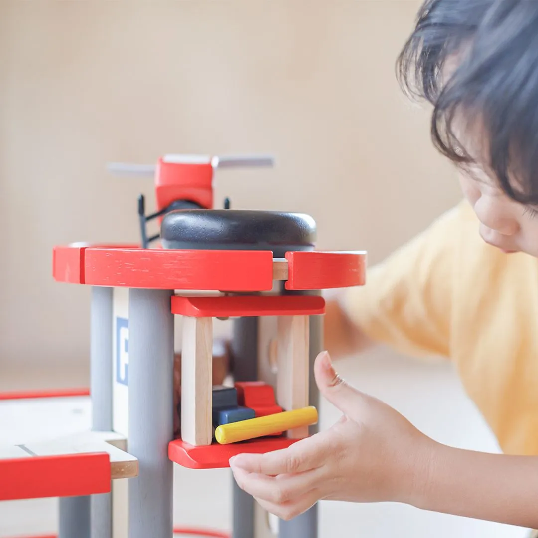 PlanToys Parking Garage garage bois 3 étages dès 3 ans