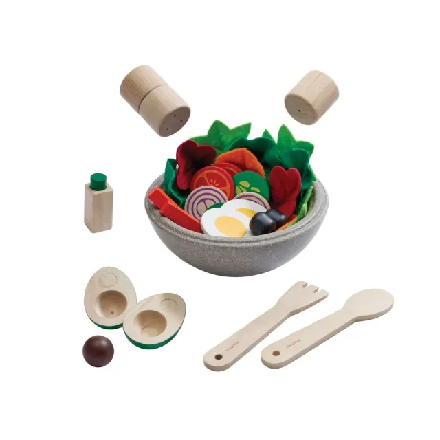 PlanToys Little Chef's Salad Set dinette salade 26 pièces bois
