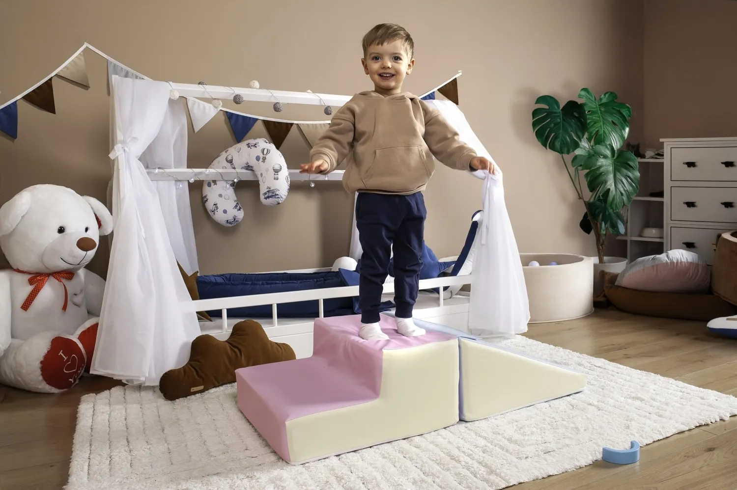 Velinda blocs mousse soft play blanc gris lot de 2 motricité