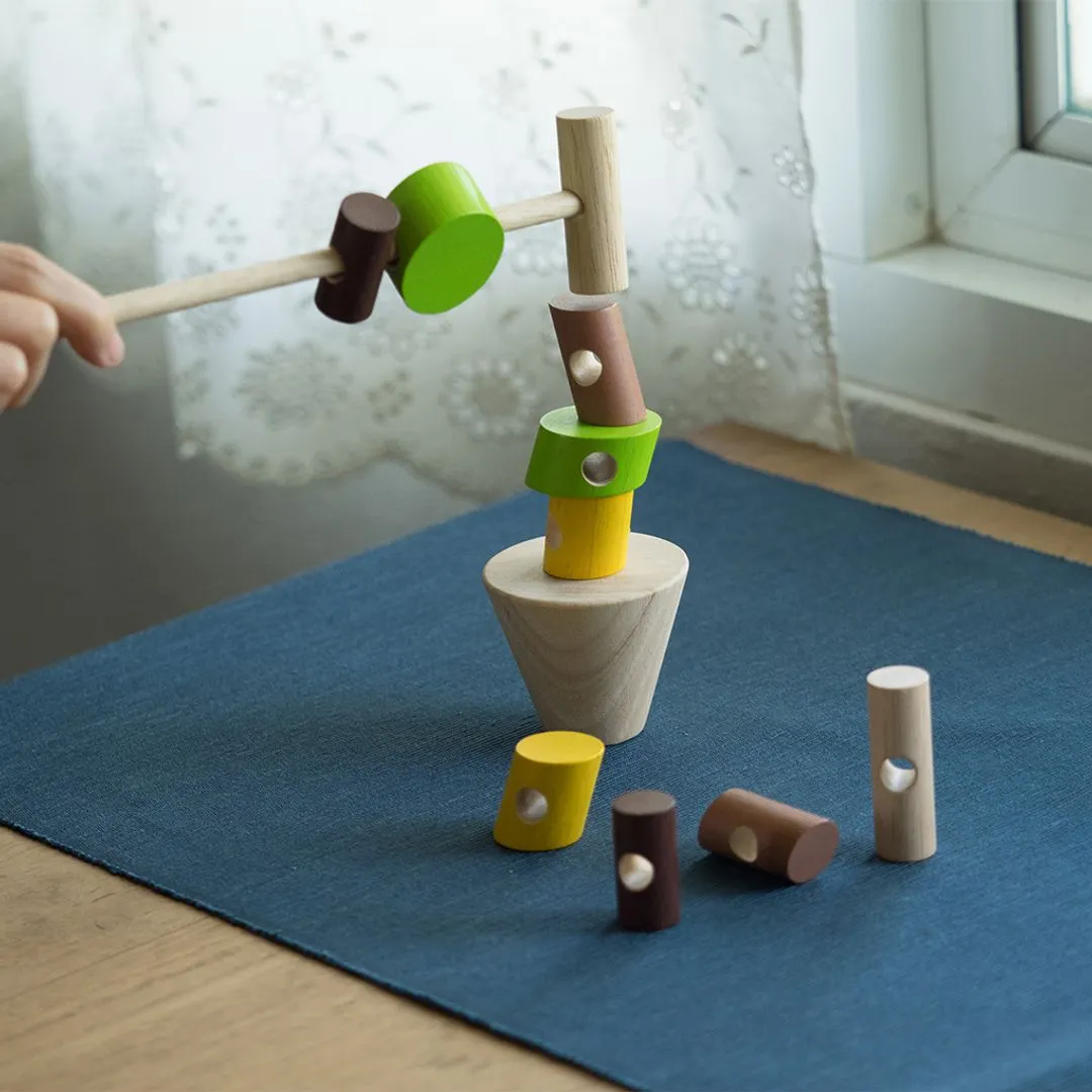 PlanToys Stacking Logs jeu empilage 13 pièces dès 3 ans