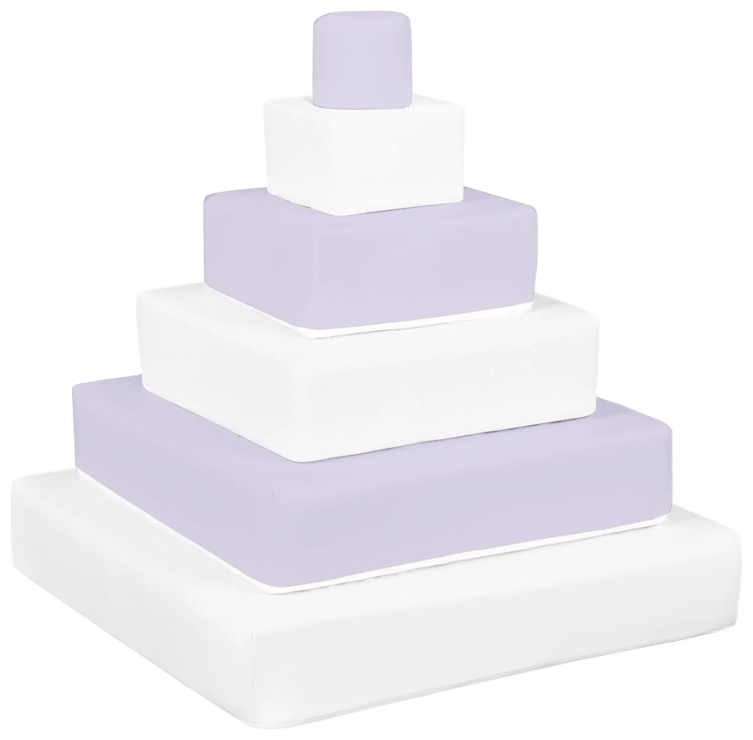 Velinda Pyramide lot 6 gros blocs en mousse blanc bleu pastel motricité
