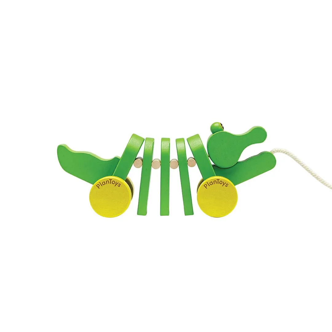 PlanToys Dancing Alligator jouet à tirer bois à traîner