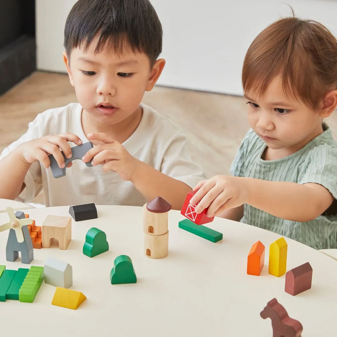 PlanToys Country Blocks blocs ferme bois 27 pièces