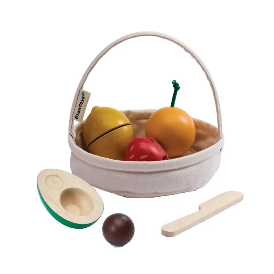 PlanToys Rainbow Fiesta Basket panier fruits à découper 3 ans