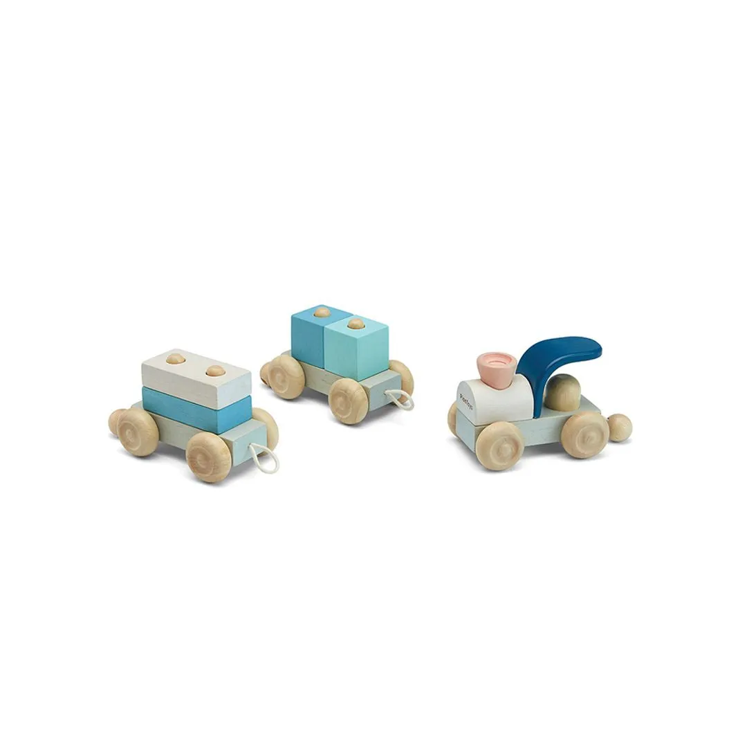 PlanToys Stacking Train Trio Orchard train bois à empiler