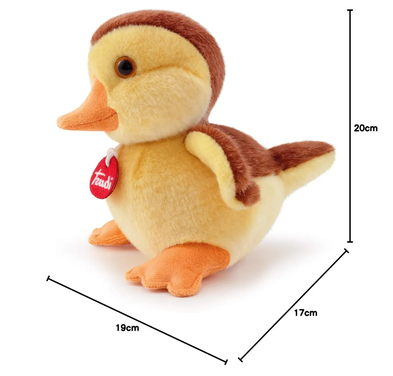 Trudi Canard Piera peluche jaune détails réalistes