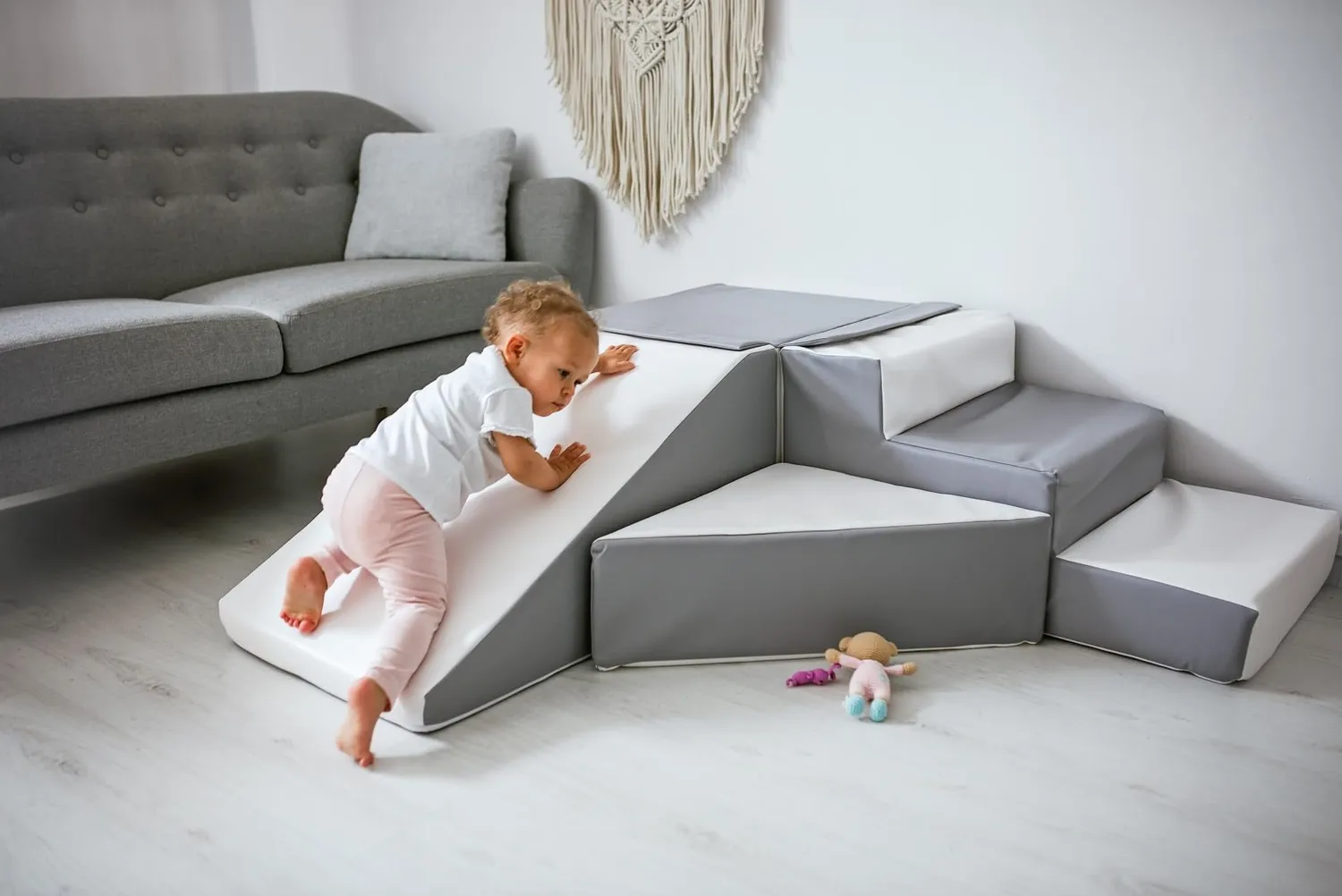 Velinda set 4 blocs mousse EPS PE blanc motricité