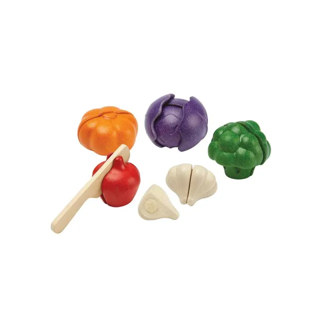 PlanToys Veggie dinette légumes à découper 5 couleurs