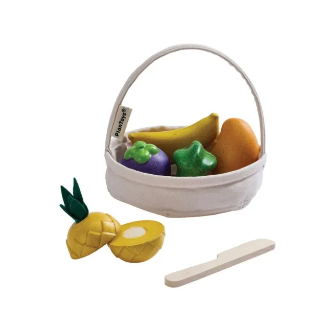 PlanToys Tropical Fruit Basket panier fruits 3 ans 7 pièces