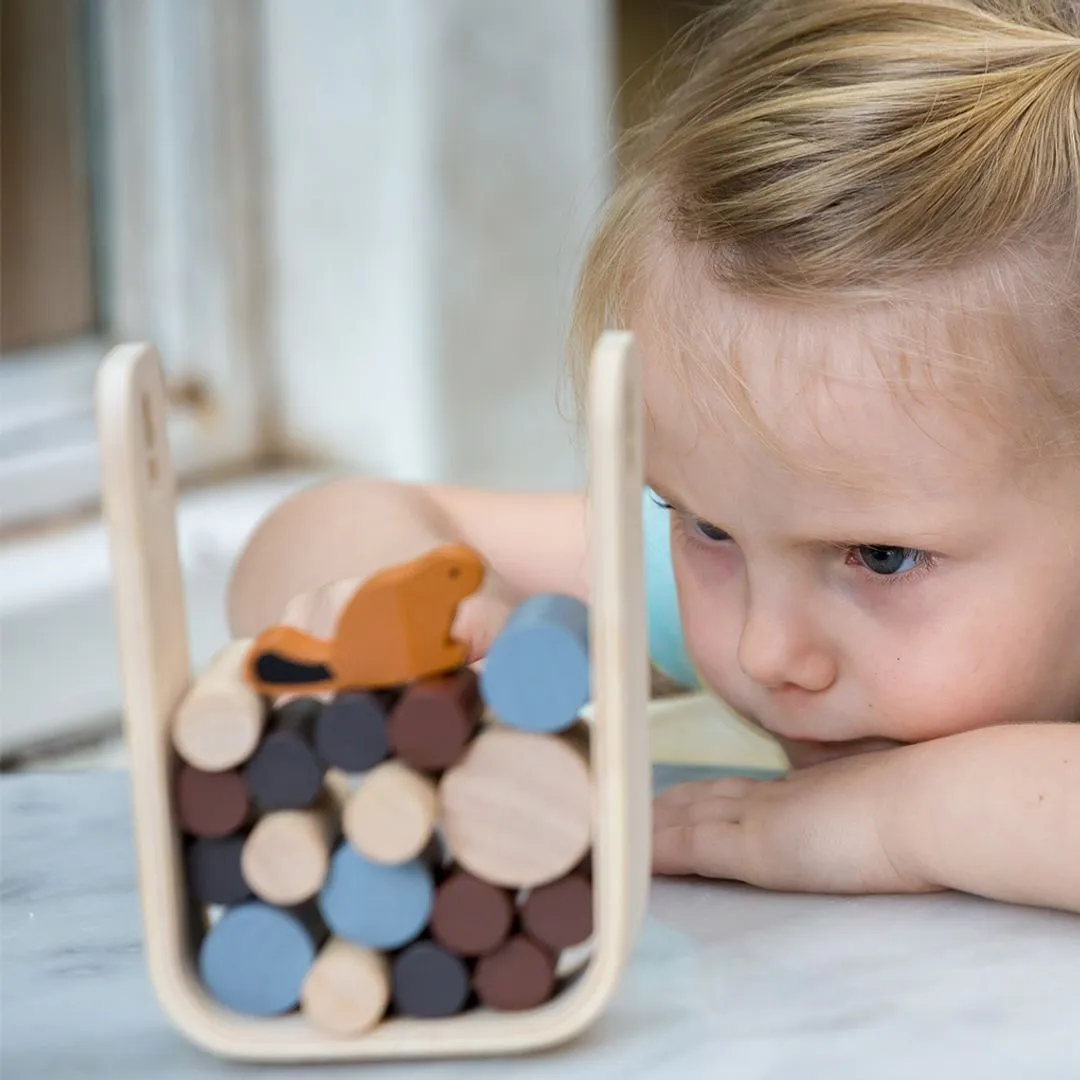 PlanToys Timber Tumble jeu adresse castor 1-4 joueurs
