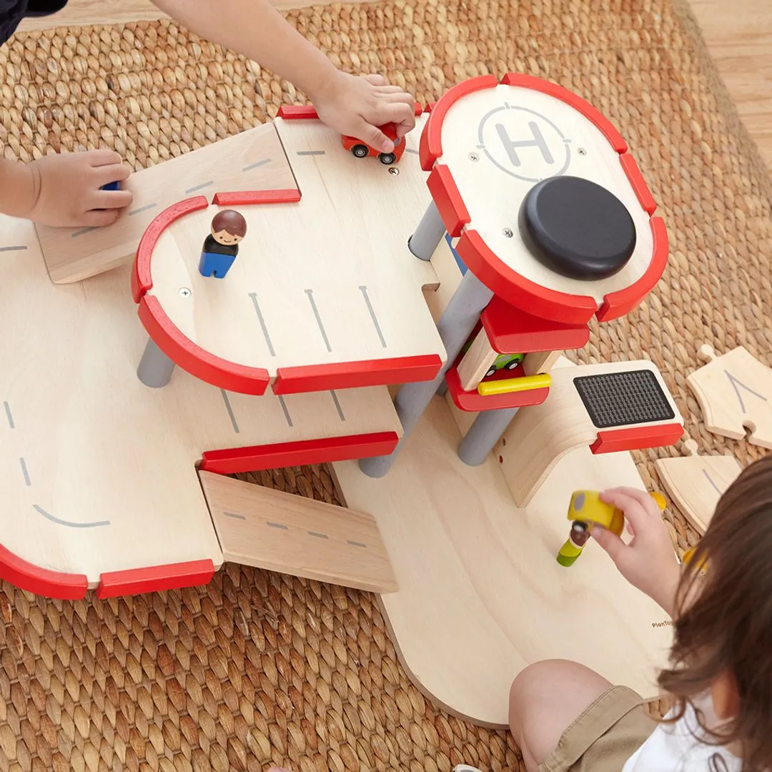 PlanToys Parking Garage garage bois 3 étages dès 3 ans
