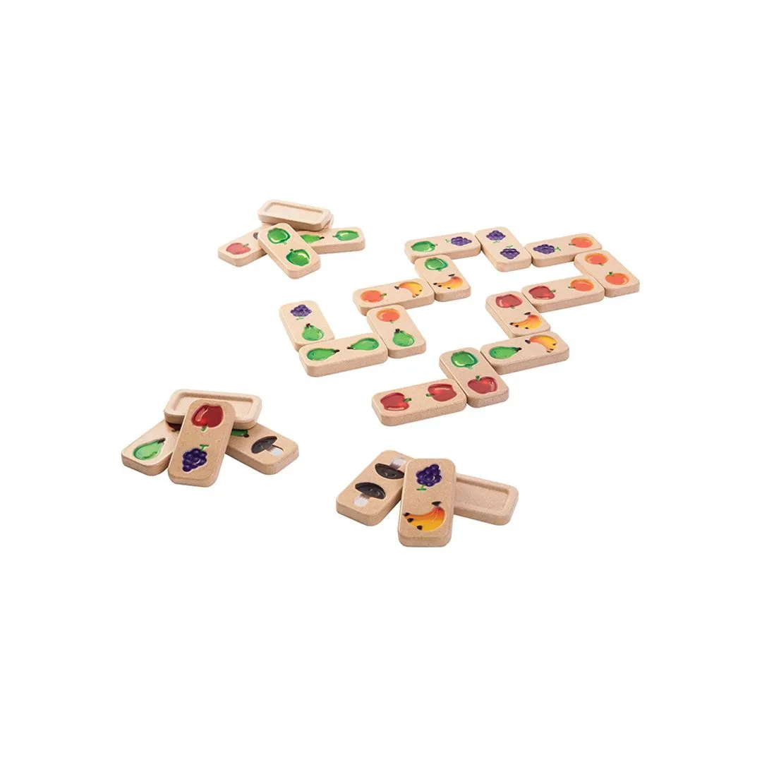 PlanToys Fruit Veggie Domino jeu dominos bois 28 pièces