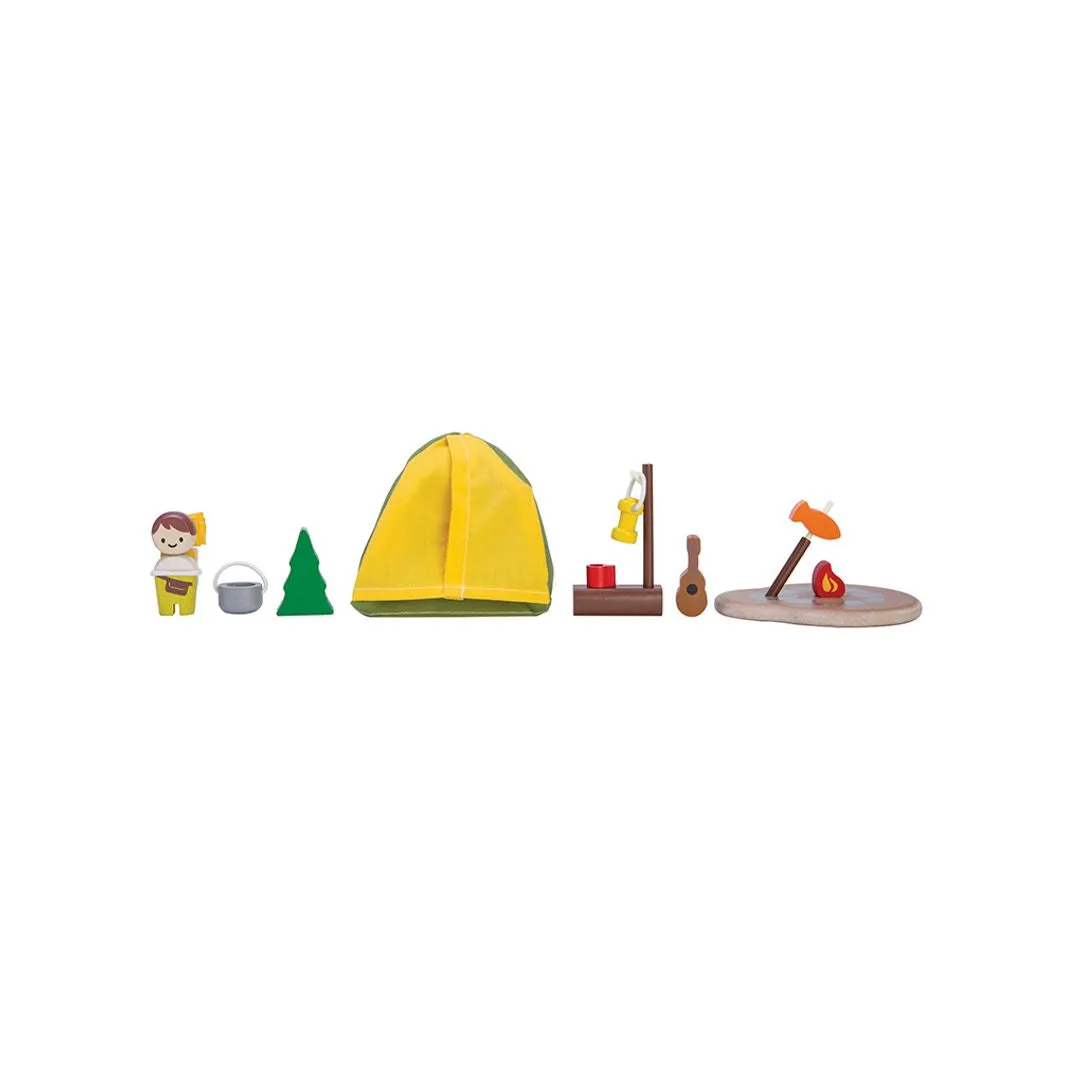 PlanToys Camping Set jouet camping bois 15 pièces