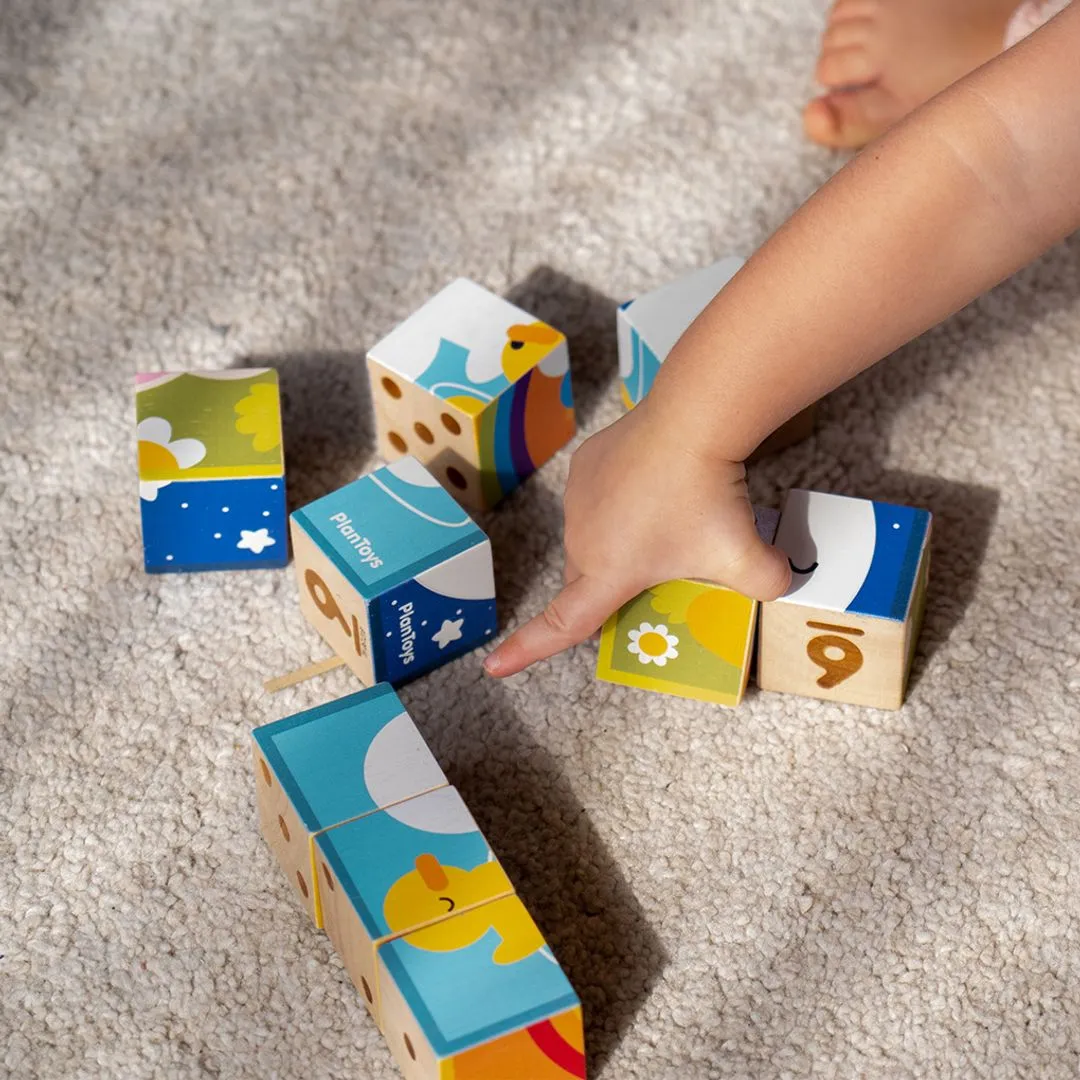 PlanToys Puzzle Cube puzzle cubes chiffres bois
