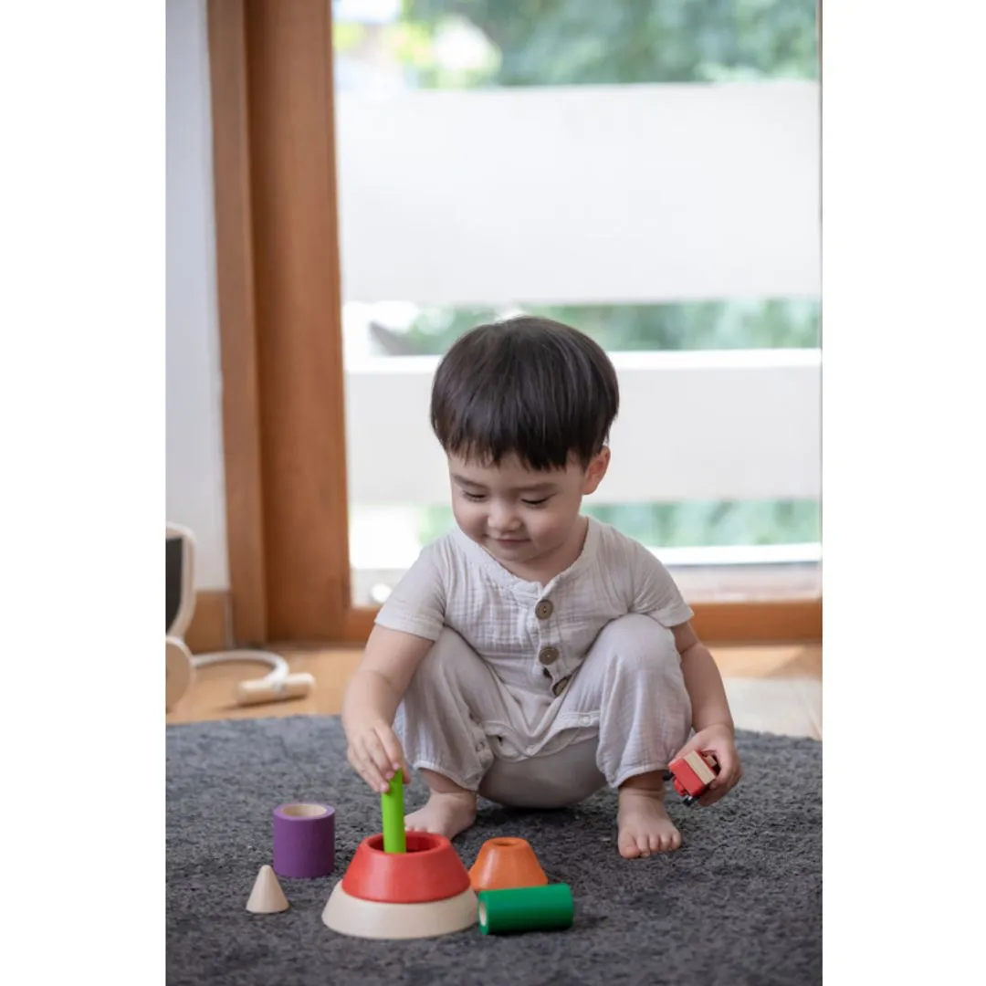 PlanToys Cone Sorting Unit Plus jeu de tri bois 9 pièces