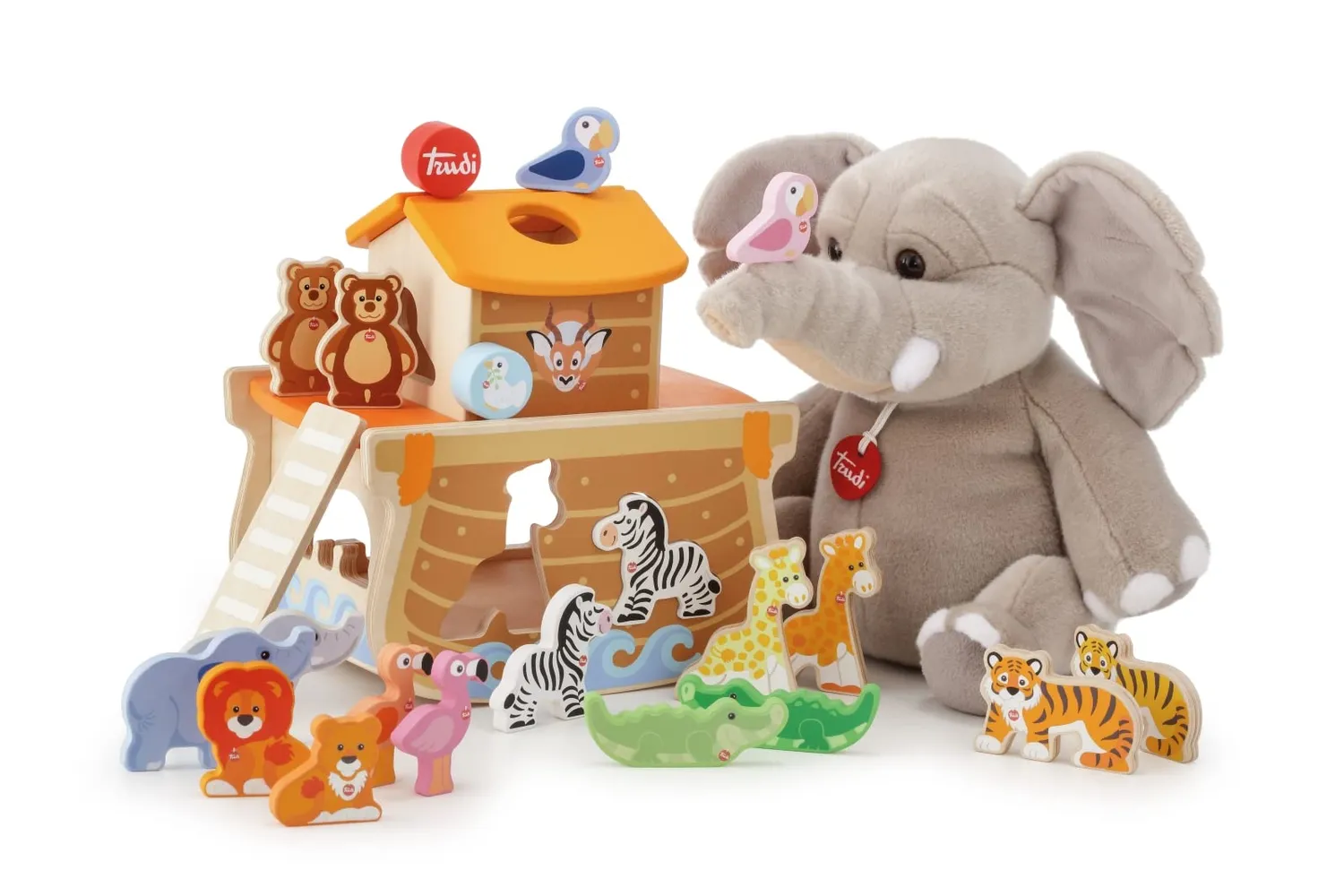 Trudi Sevi 88015 arche de Noé jeu en bois 24 cm animaux