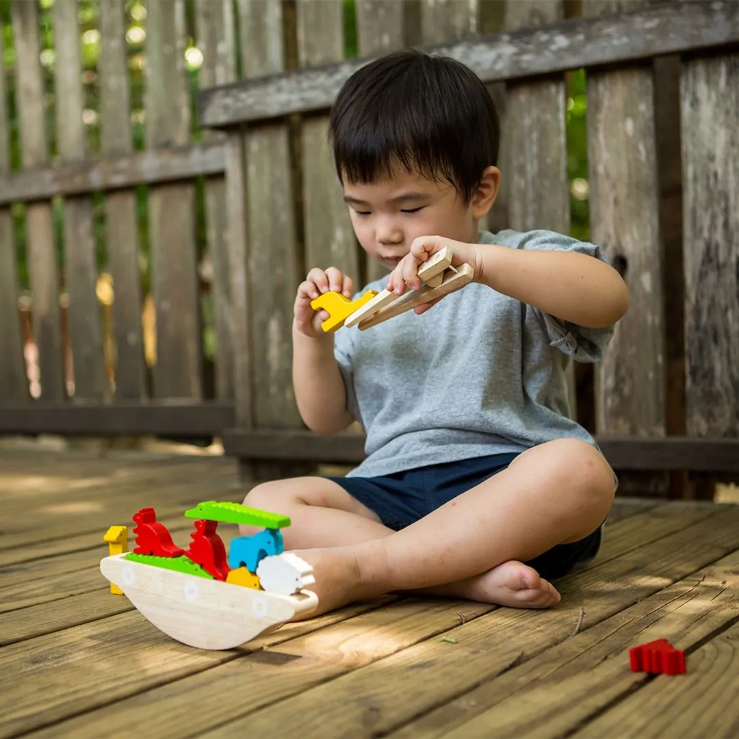 PlanToys Balancing Boat jeu d'équilibre bois