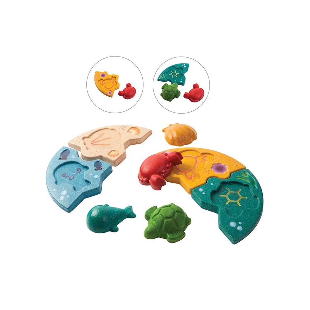 PlanToys Marine Puzzle puzzle marin en bois dès 12 mois