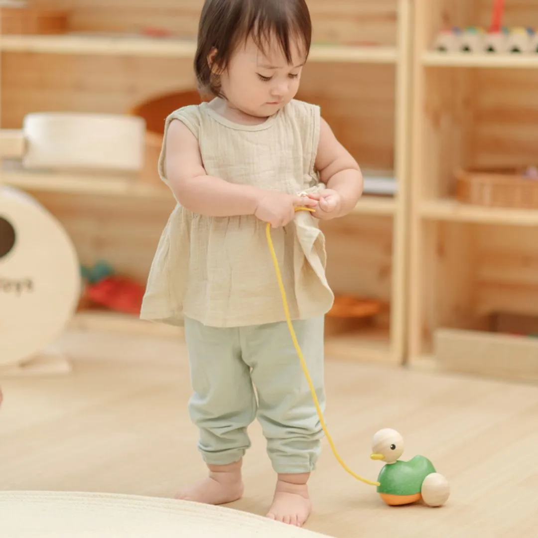 PlanToys Pull-Along Duck jouet à tirer canard en bois 12 mois