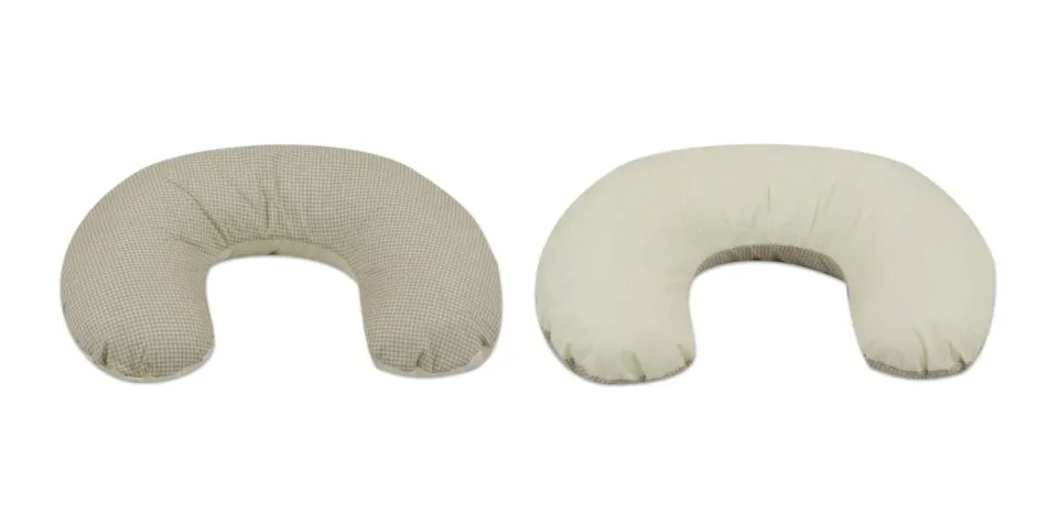 Velinda coussin d’allaitement beige à carreaux crème