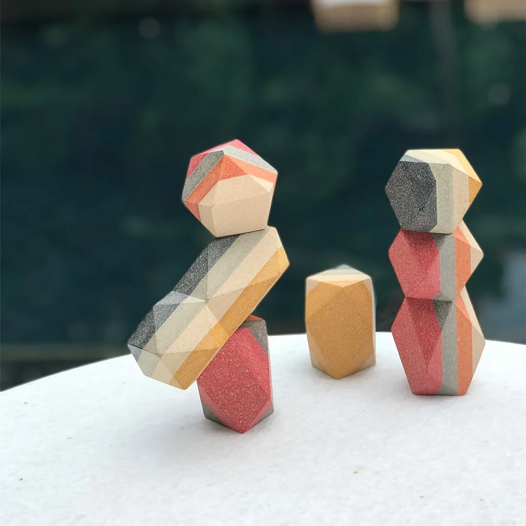 PlanToys Geo Stacking Rock pierres à empiler bois 6 pièces