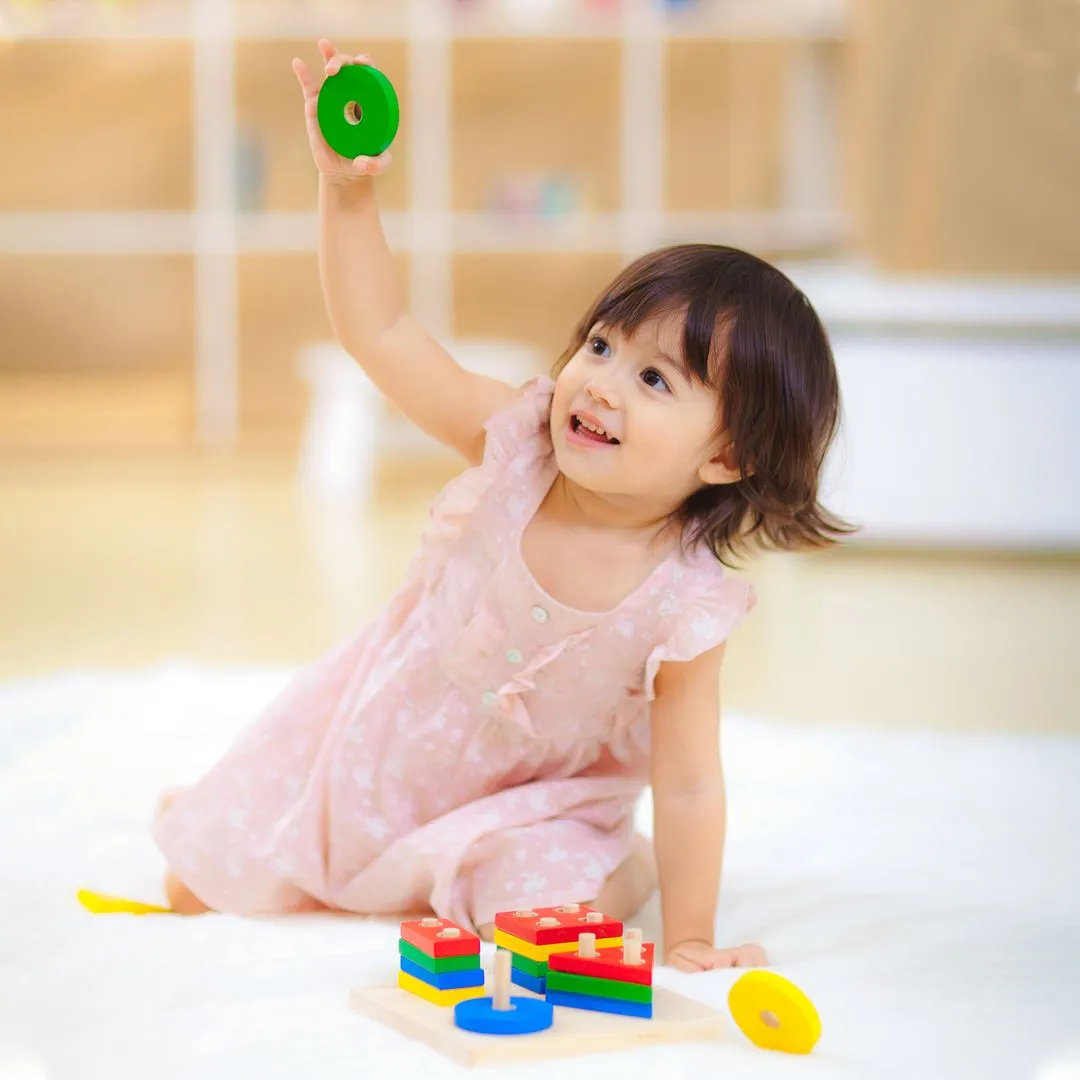 PlanToys Geometric Sorting Board jeu de tri formes en bois