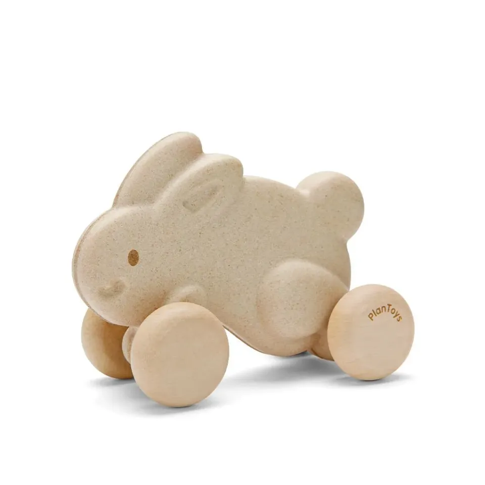 PlanToys Push Along Bunny lapin à pousser blanc