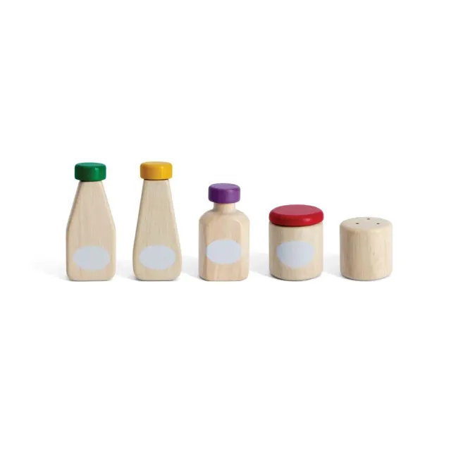 PlanToys Condiment Set dinette condiments bois 2 ans