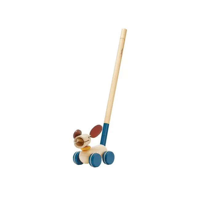 PlanToys Push & Pull Puppy jouet à tirer chien bois