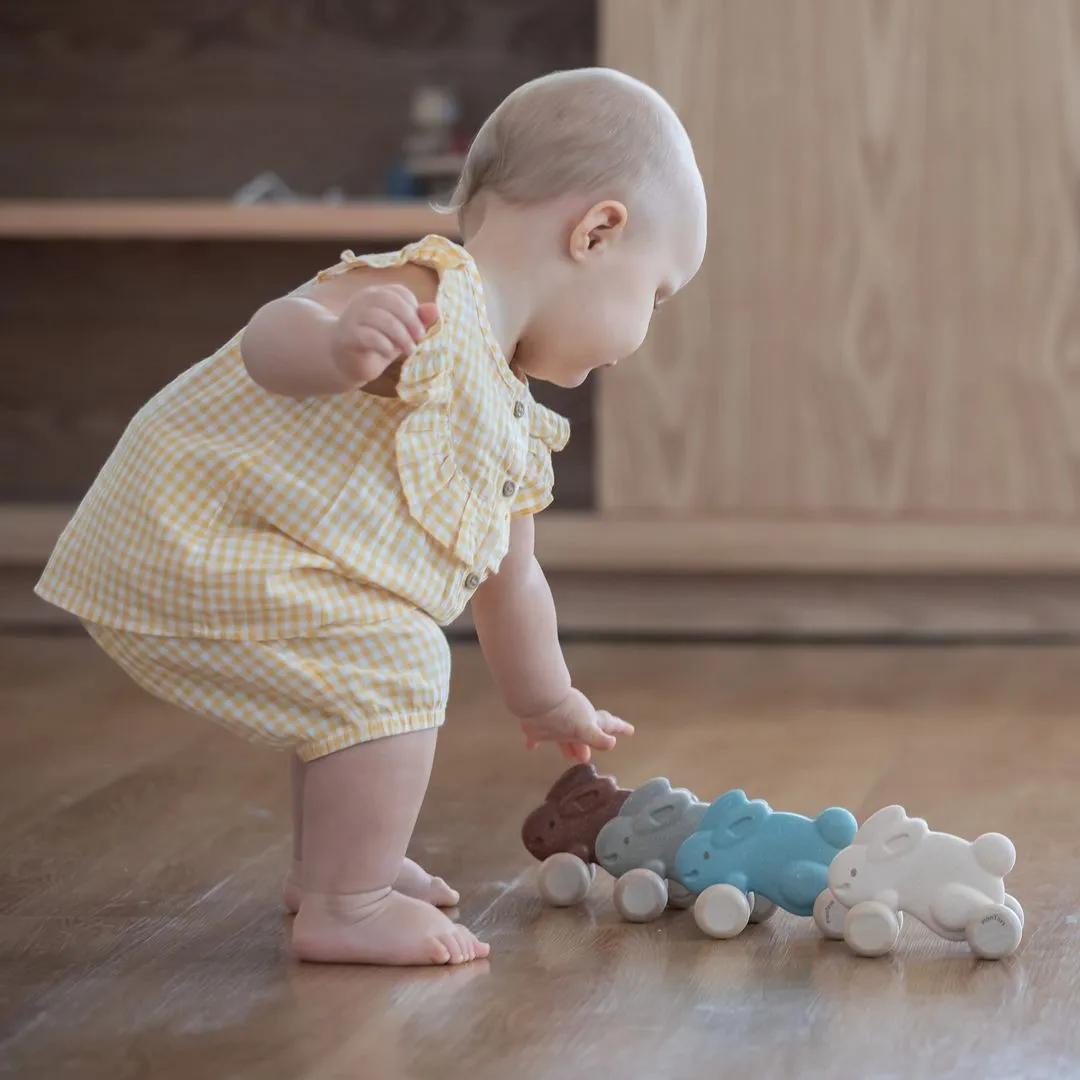 PlanToys Push Along Bunny lapin à pousser blanc
