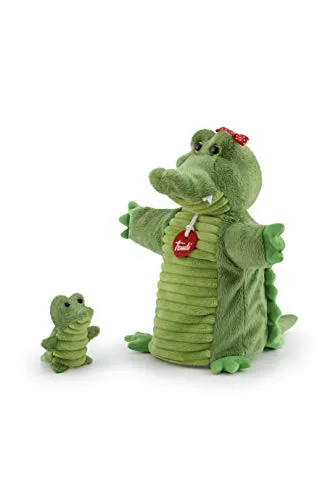 Trudi Crocodile 29869 marionnette verte main et doigt