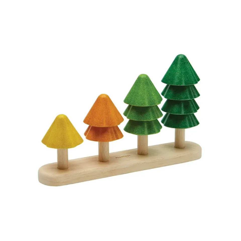 PlanToys Sort & Count Trees jeu à empiler bois 14 pièces