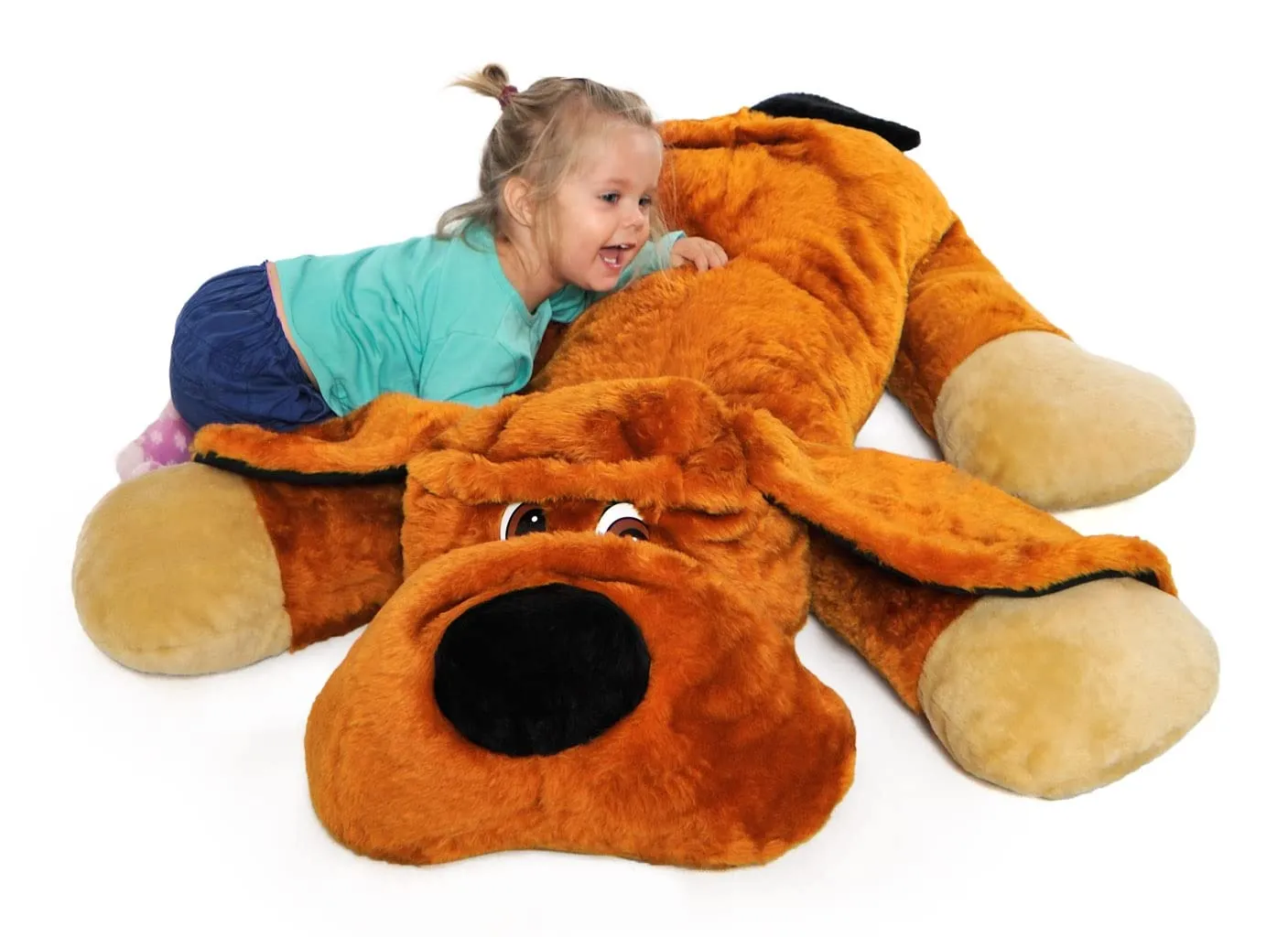 Velinda chien peluche géante allongé 110 cm douce