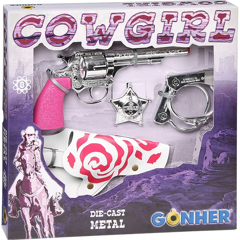Gonher Cowgirl set revolver amorce 8 coups métal