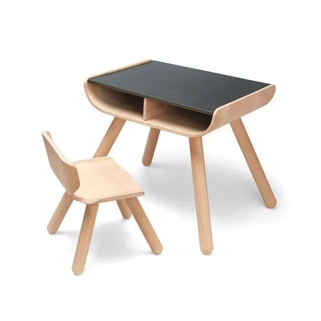 PlanToys Table Chair table chaise enfant noir ardoise