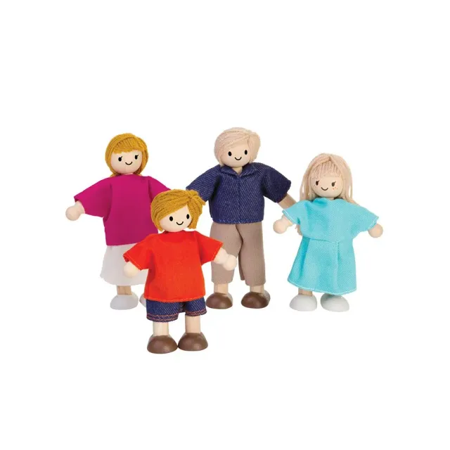 PlanToys Doll Family poupées bois peau claire
