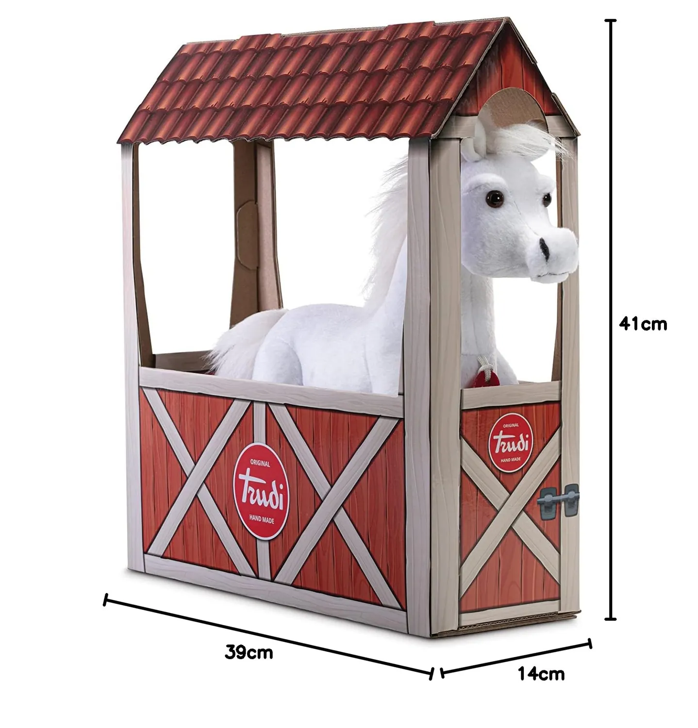 Trudi 23562 cheval blanc perle peluche M 39x41 cm
