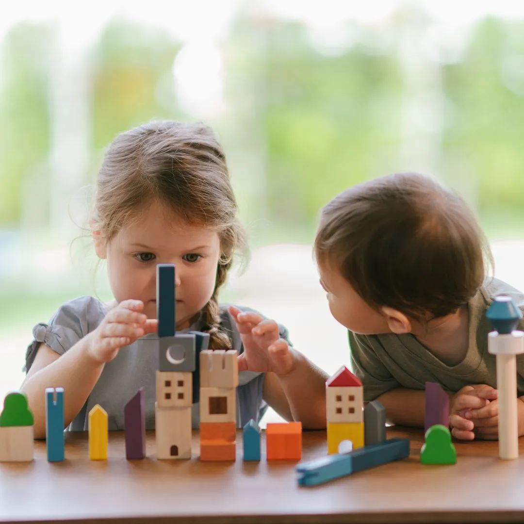 PlanToys Cityscape Blocks blocs ville bois 18 mois