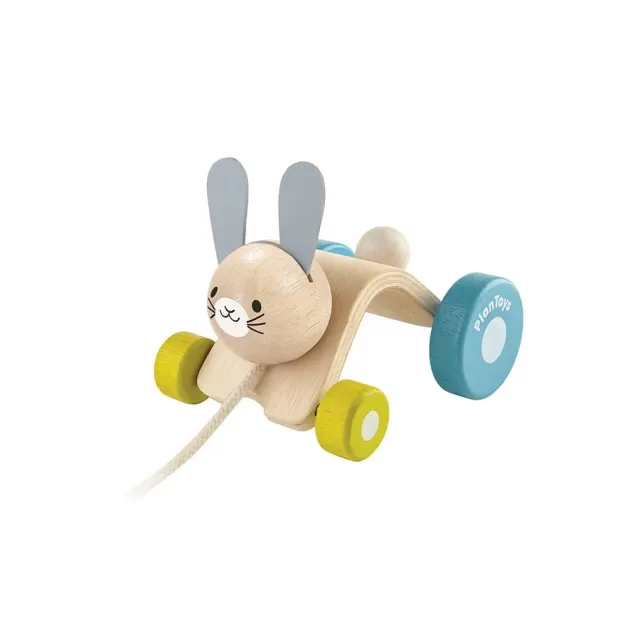 PlanToys Hopping Rabbit lapin à tirer bois bébé
