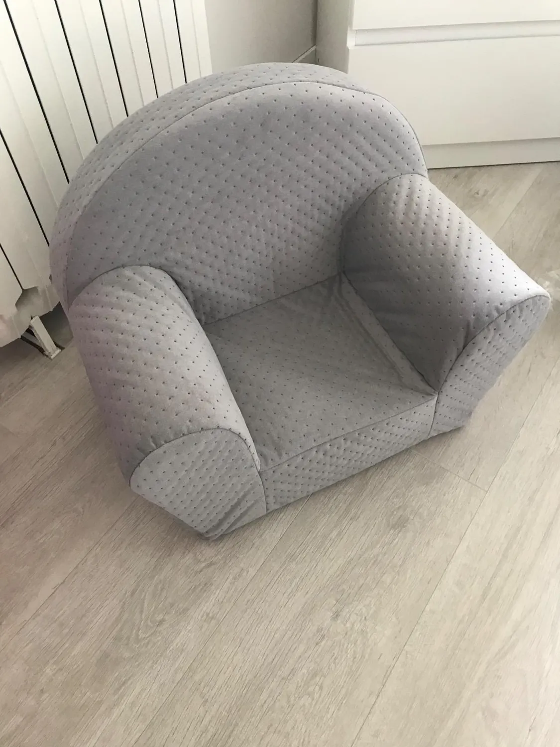 Velinda fauteuil piqué enfant gris 52 cm